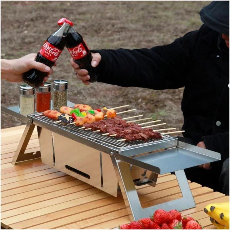 Portable Folding Stainless Steel Charcoal BBQ Grill