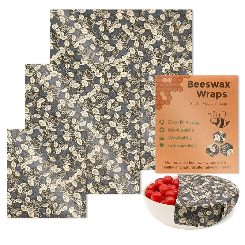 Reusable Beeswax Food Wraps | 9-Piece Set | 3 Sizes | Cotton, Beeswax, Resin & Jojoba Oil