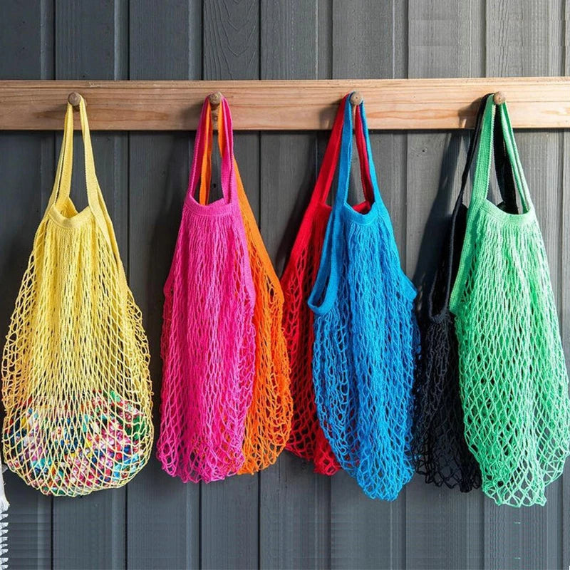 Reusable Cotton Mesh Grocery Bag | Zero-Waste Shopping Bag | 15 Colours