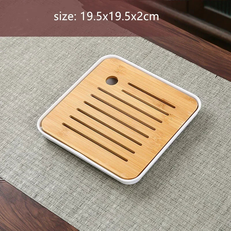 Bamboo Tea Tray with Water Drainage — Gongfu Tea Ceremony Board