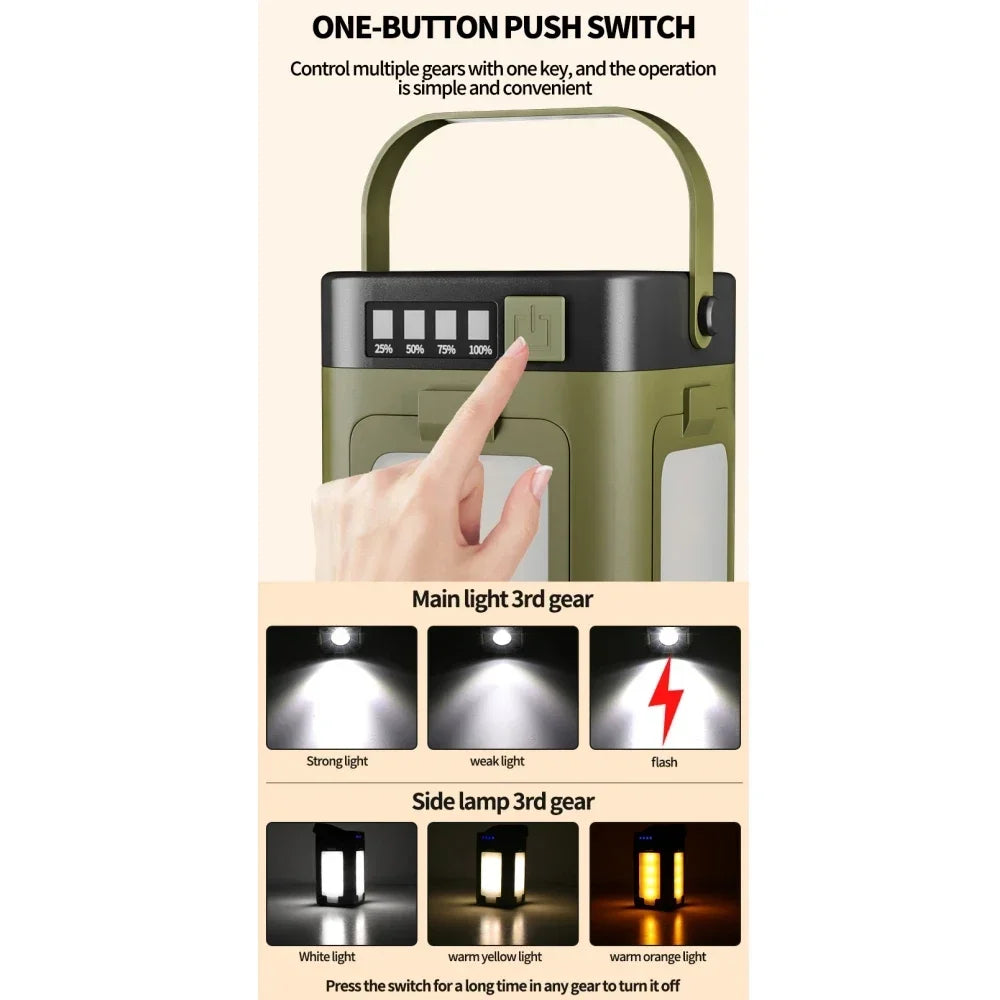 Solar Camping Lantern with Power Bank & 6 Light Modes | JIASHUAIXIN