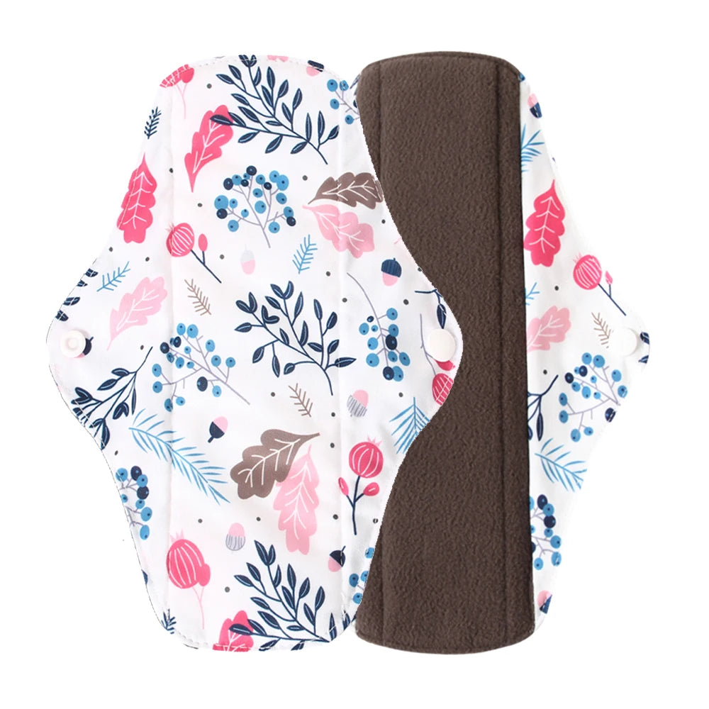 Reusable Bamboo Charcoal Cloth Menstrual Pads | S / M / L | Multiple Colours