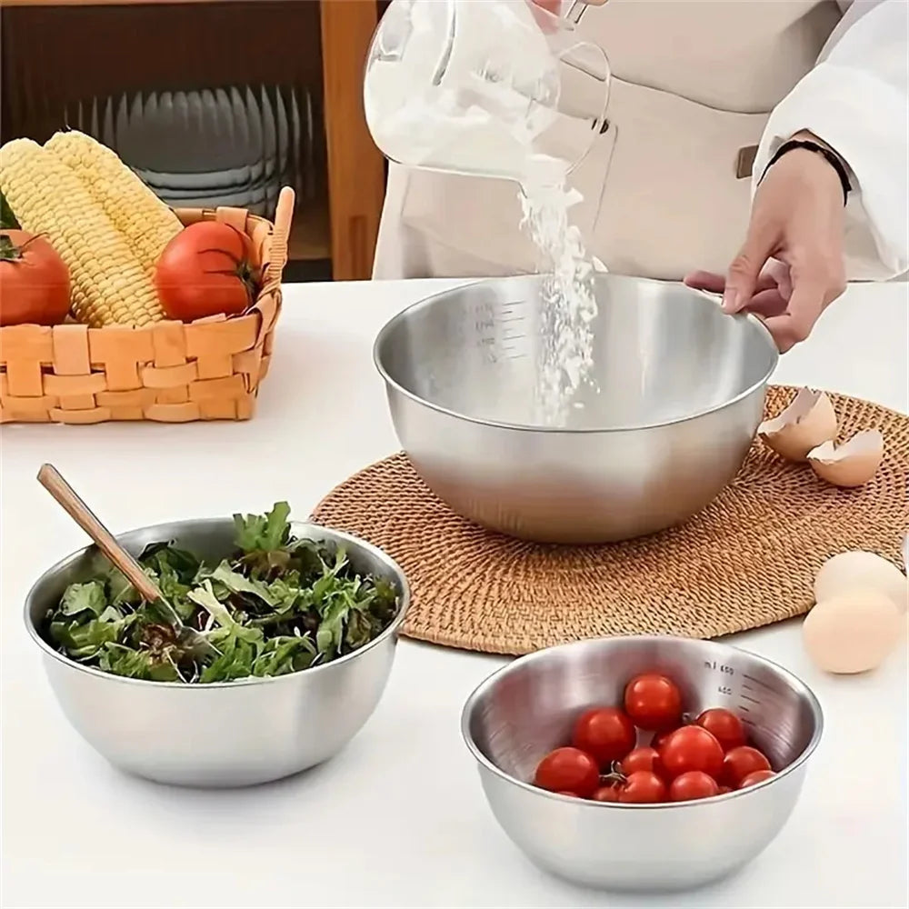 Stainless Steel Mixing Bowls, Single or 3-Size Set