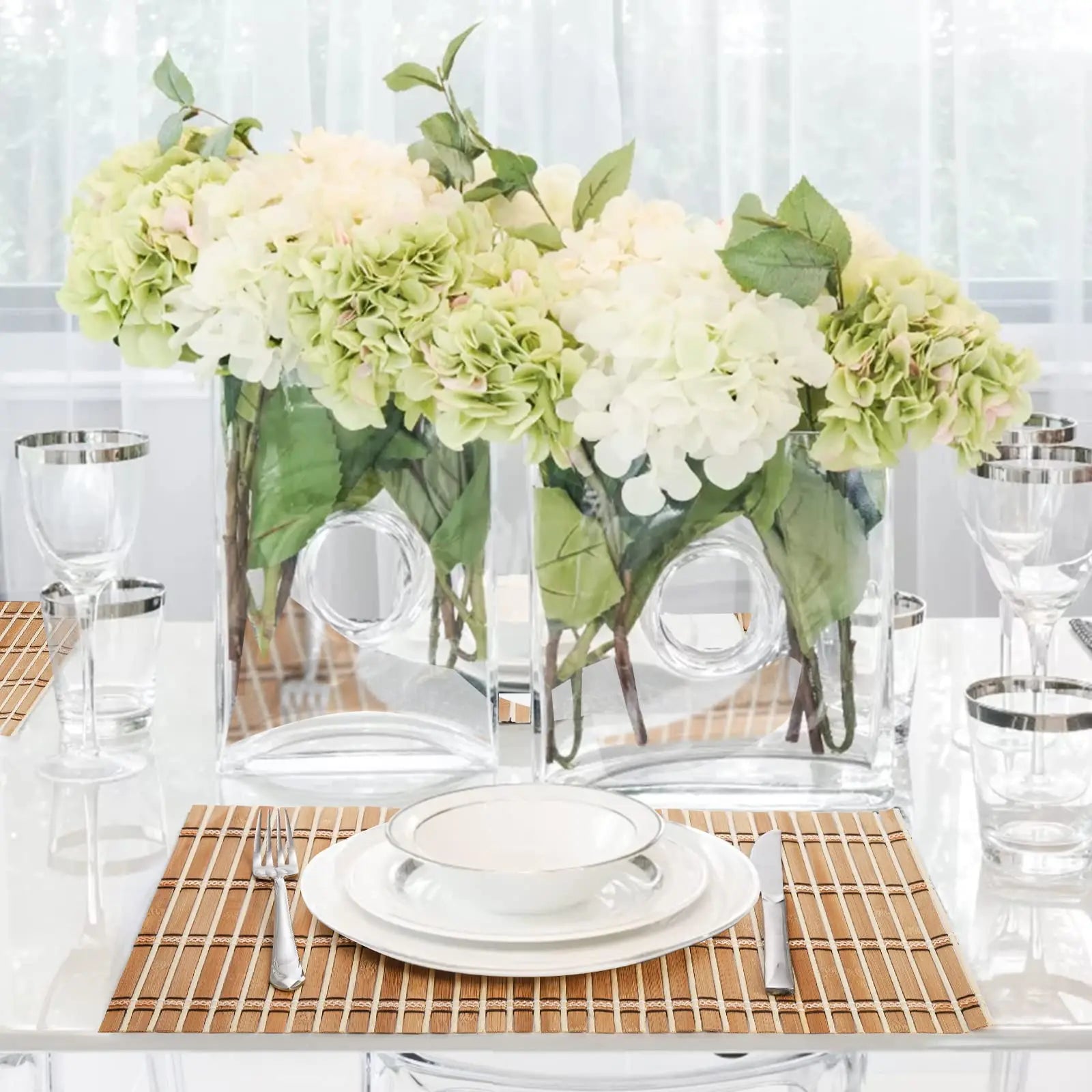 Natural Bamboo Placemats Set of 4 | Anti-Slip & Heat-Resistant | 30×45cm | ILVISEST