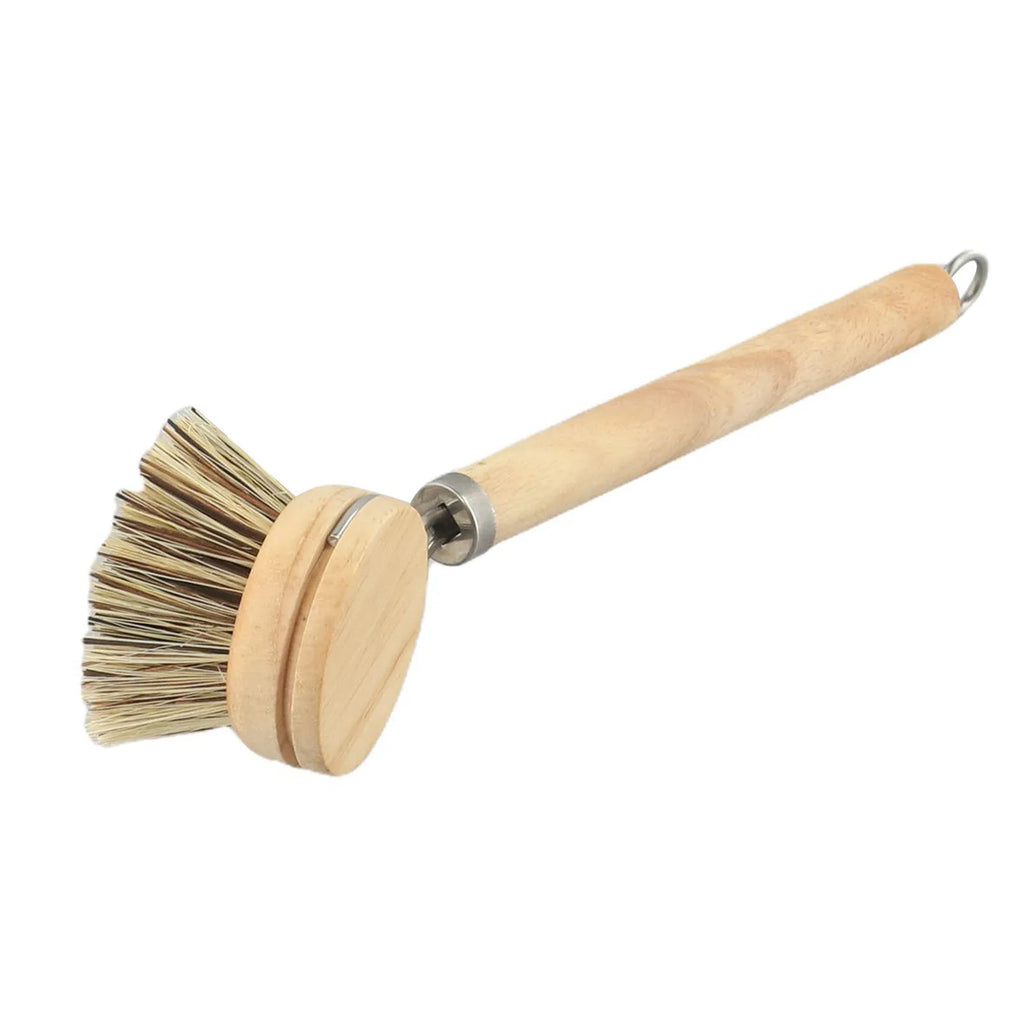 Natural Wood Dish Brush with Bristles – Eco-Friendly Kitchen Scrubber