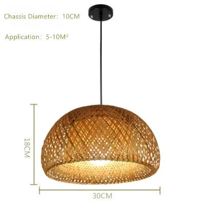 Hand-Woven Bamboo Pendant Light | Natural Wood Lampshade | ZODOLAMP