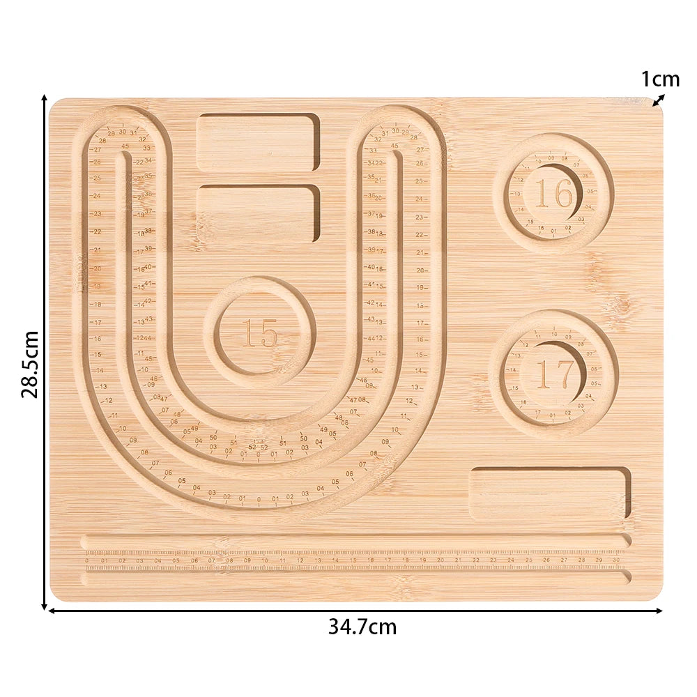 Bamboo Bead Board for Jewelry Making - Eco-Friendly Beading Design Tray & Organizer