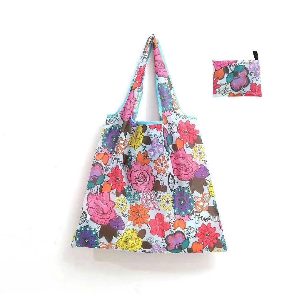Foldable Polyester Shopping Bag - Large Capacity Washable Reusable Tote