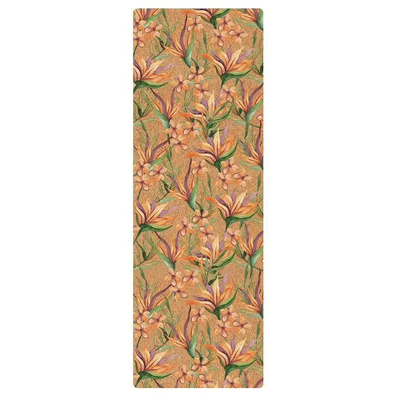 Foldable Cork and Rubber Yoga Mat, 183 × 61 cm