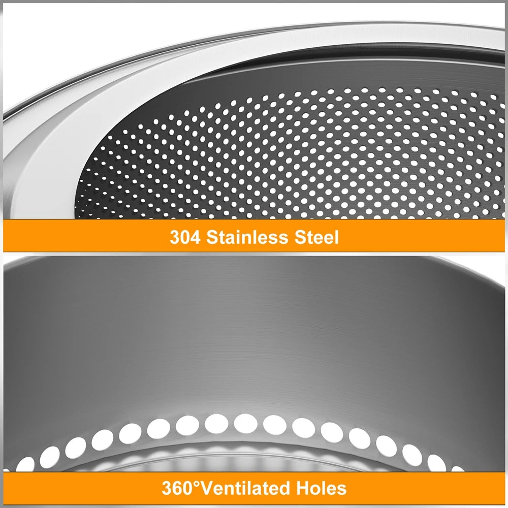 19-inch Portable Stainless Steel Fire Pit — Wood Burning, Outdoor Use