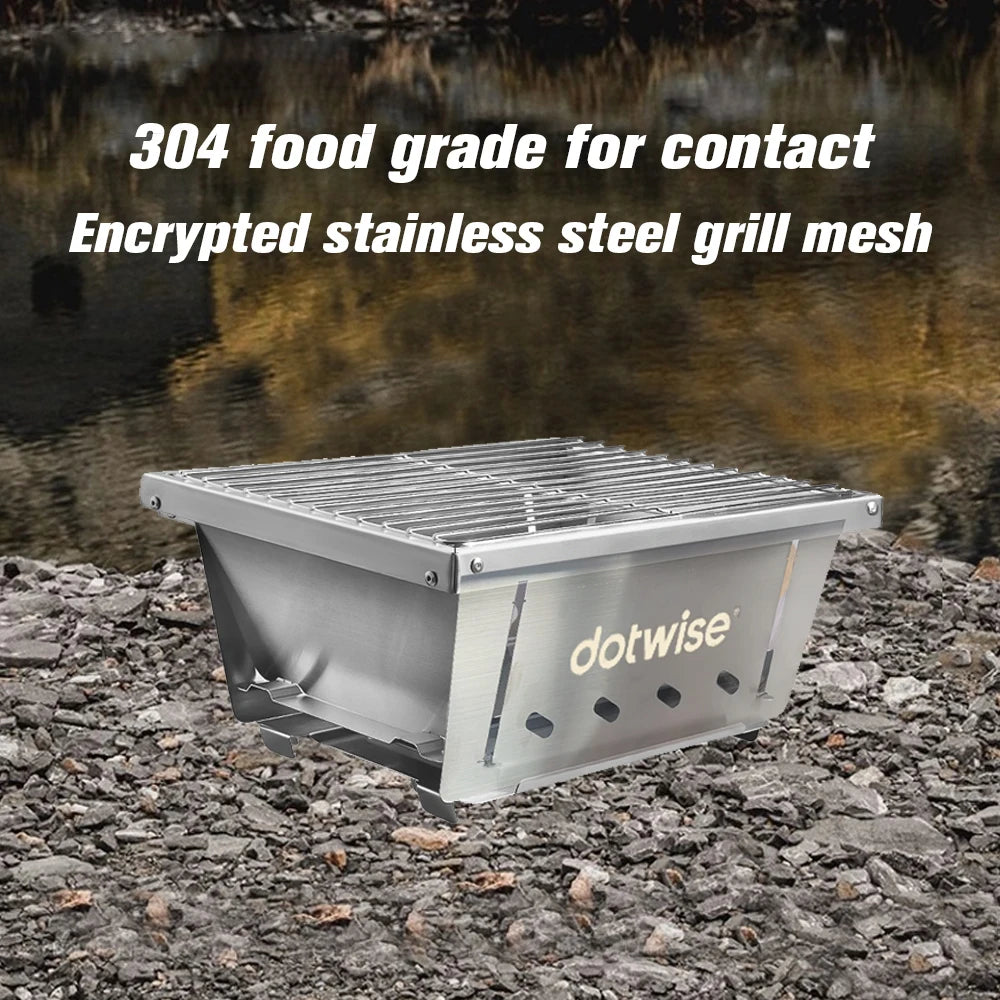 304 Stainless Steel Folding BBQ Grill & Camping Stove | IGT Compatible | 1 or 2 Unit