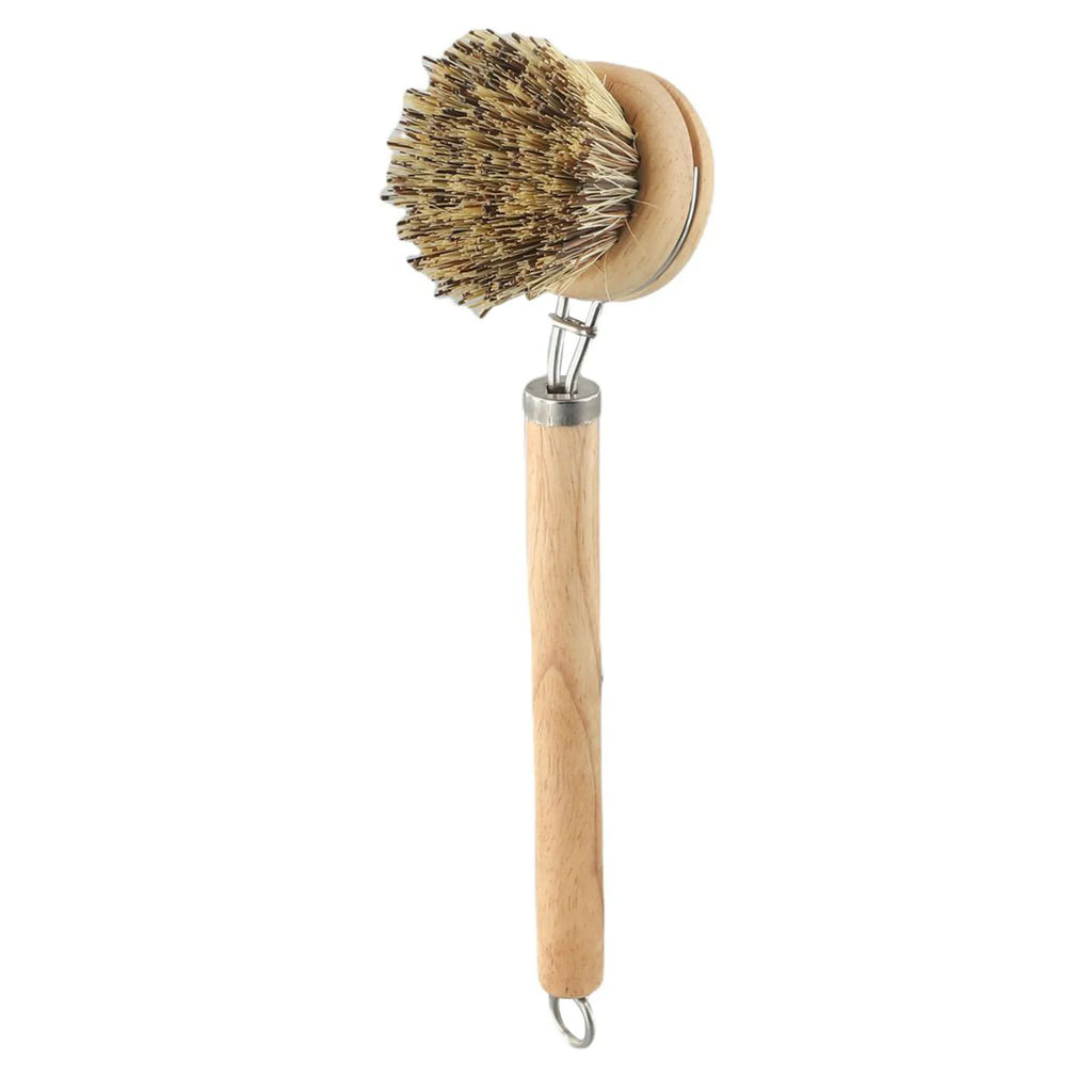 Natural Wood Dish Brush with Bristles – Eco-Friendly Kitchen Scrubber