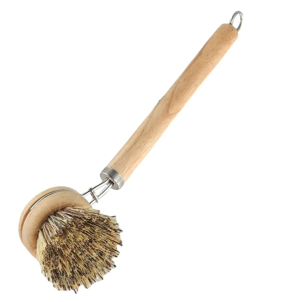 Natural Wood Dish Brush with Bristles – Eco-Friendly Kitchen Scrubber