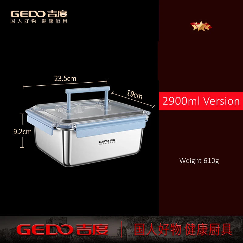 316L Stainless Steel Food Storage Container | LFGB Certified | 250ml–2900ml