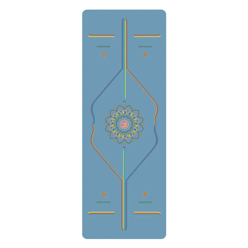 PU and Rubber Yoga Mat with Alignment Guide Lines, 5 mm