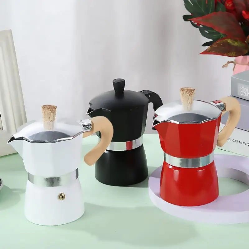 Xbees Moka Pot – Stovetop Espresso Maker | 150ml & 300ml | Wooden Handle