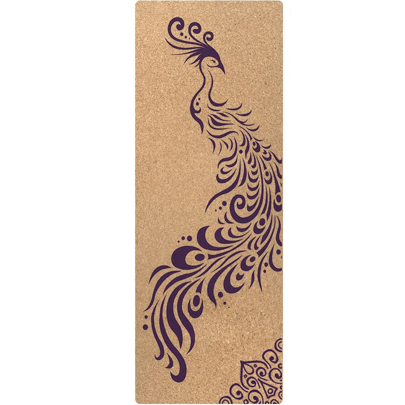 Foldable Cork and Rubber Yoga Mat, 183 × 61 cm