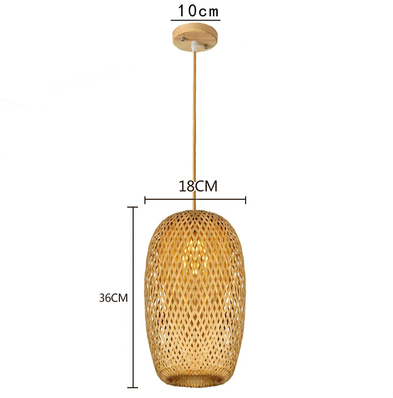 Hand-Woven Bamboo Pendant Light | Natural Wood Lampshade | ZODOLAMP
