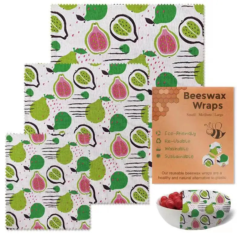Reusable Beeswax Food Wraps | 9-Piece Set | 3 Sizes | Cotton, Beeswax, Resin & Jojoba Oil