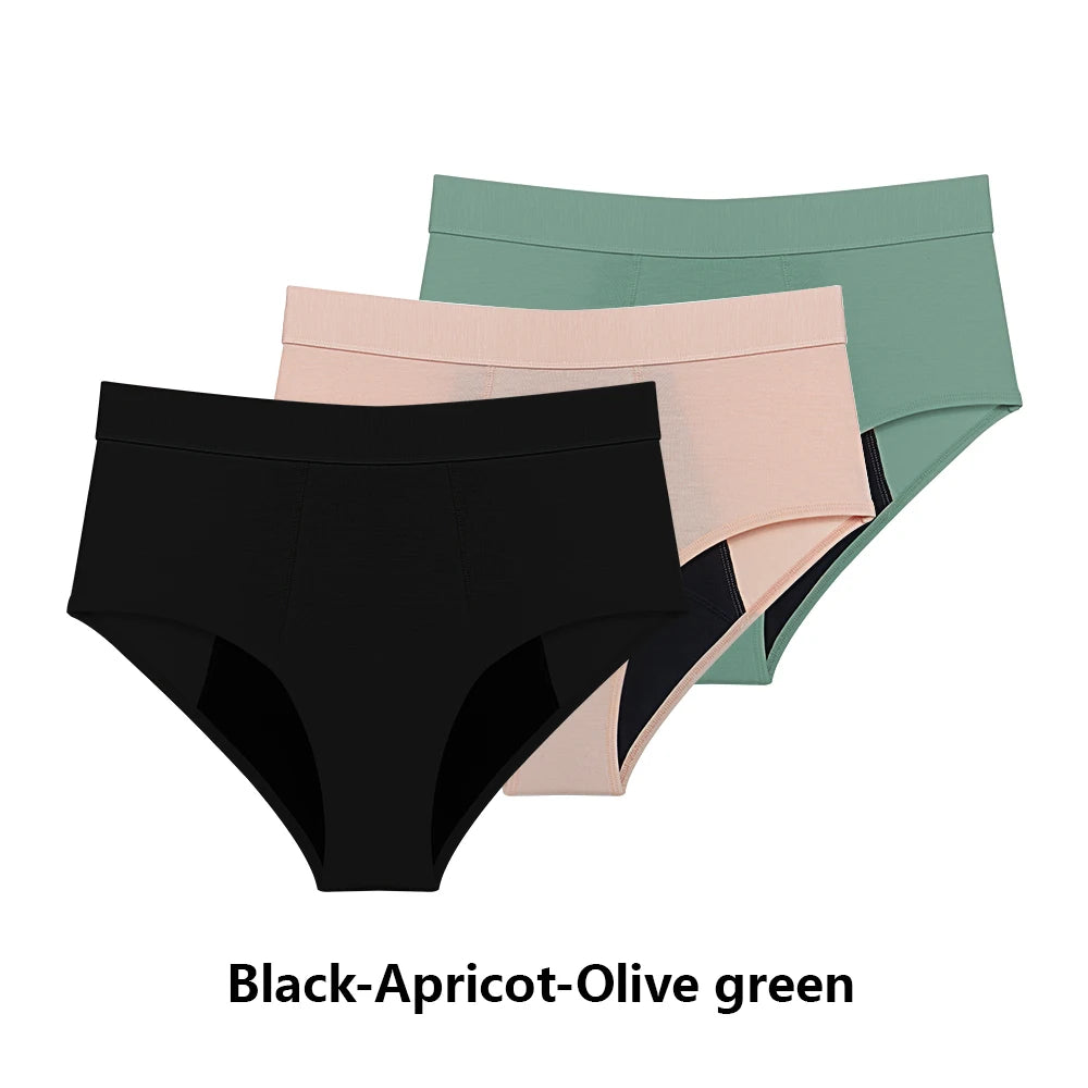 High-Waist Period Underwear – Heavy Flow, Bamboo Viscose & Cotton | 3-Pack, S–XXL