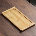 Bamboo Serving Tray - Rectangular Natural Wood Tray for Tea, Snacks & Entertaining