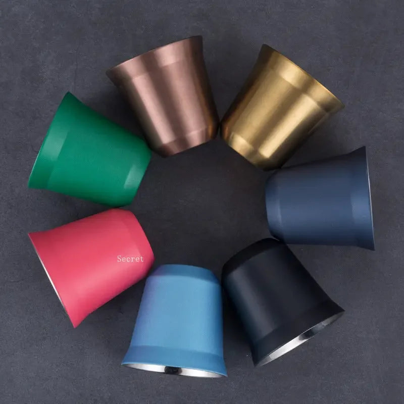 Double-Wall Stainless Steel Demitasse Cup – 80ml Insulated Espresso Cup | 7 Colours