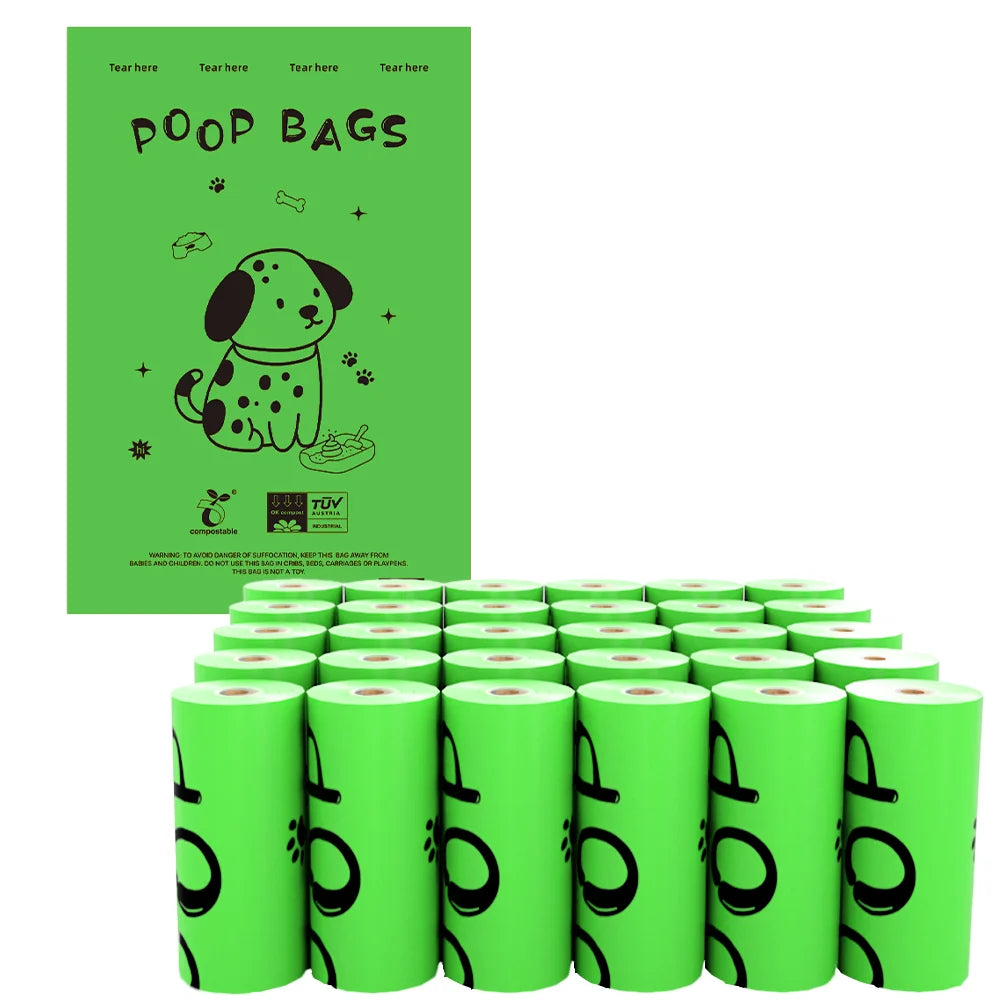 Biodegradable Dog Poop Bags with Dispenser | Certified Compostable | 8–36 Rolls