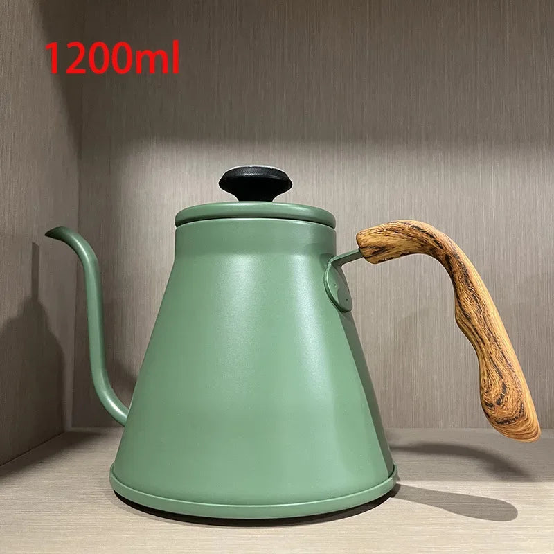 Stainless Steel Gooseneck Pour-Over Kettle with Built-In Thermometer – Hand Drip Coffee Pot
