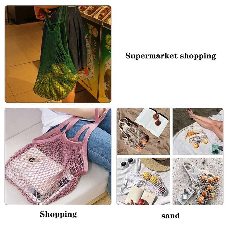 Reusable Cotton Mesh Grocery Bag | Zero-Waste Shopping Bag | 15 Colours