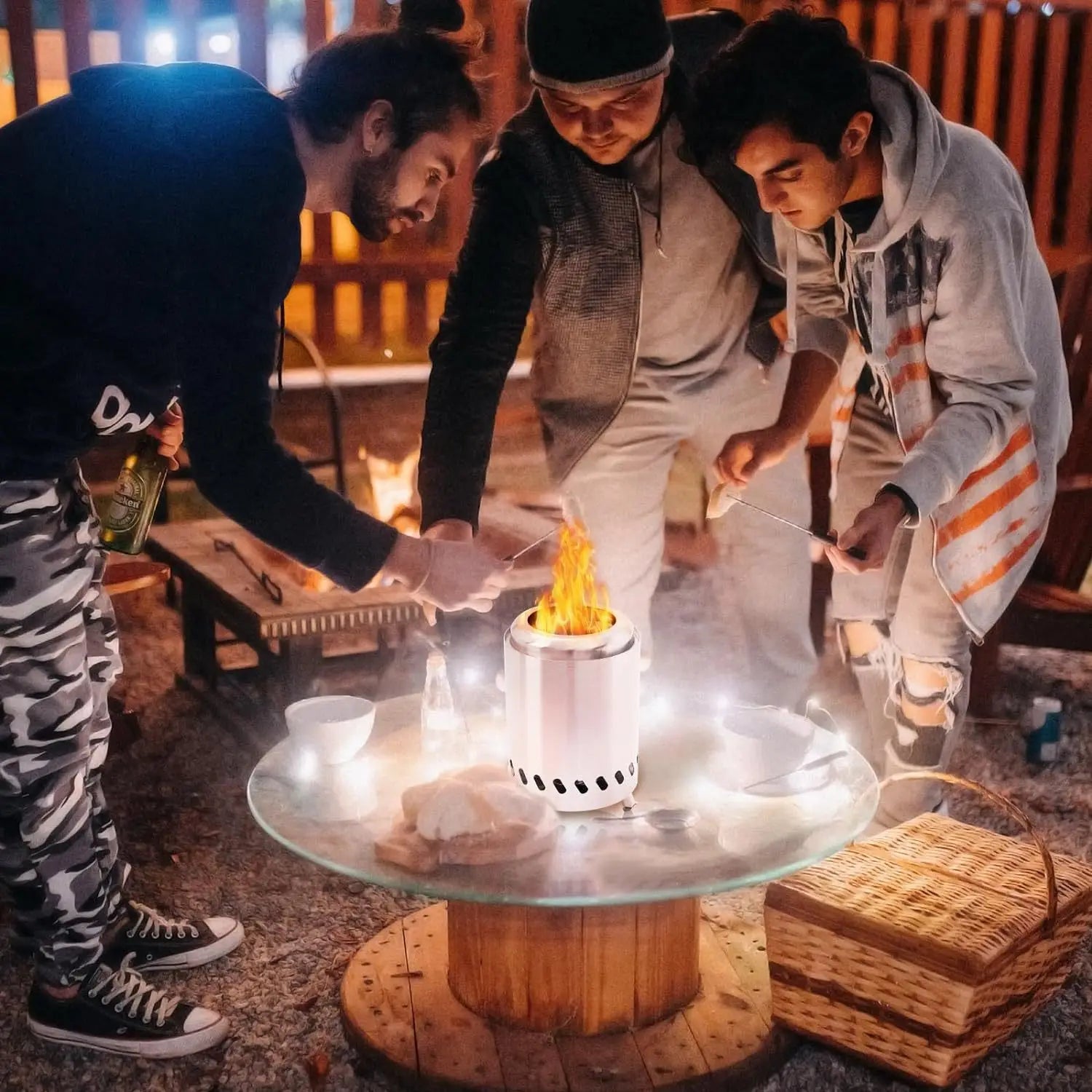 DOTWISE Portable Stainless Steel Wood-Burning Camp Stove
