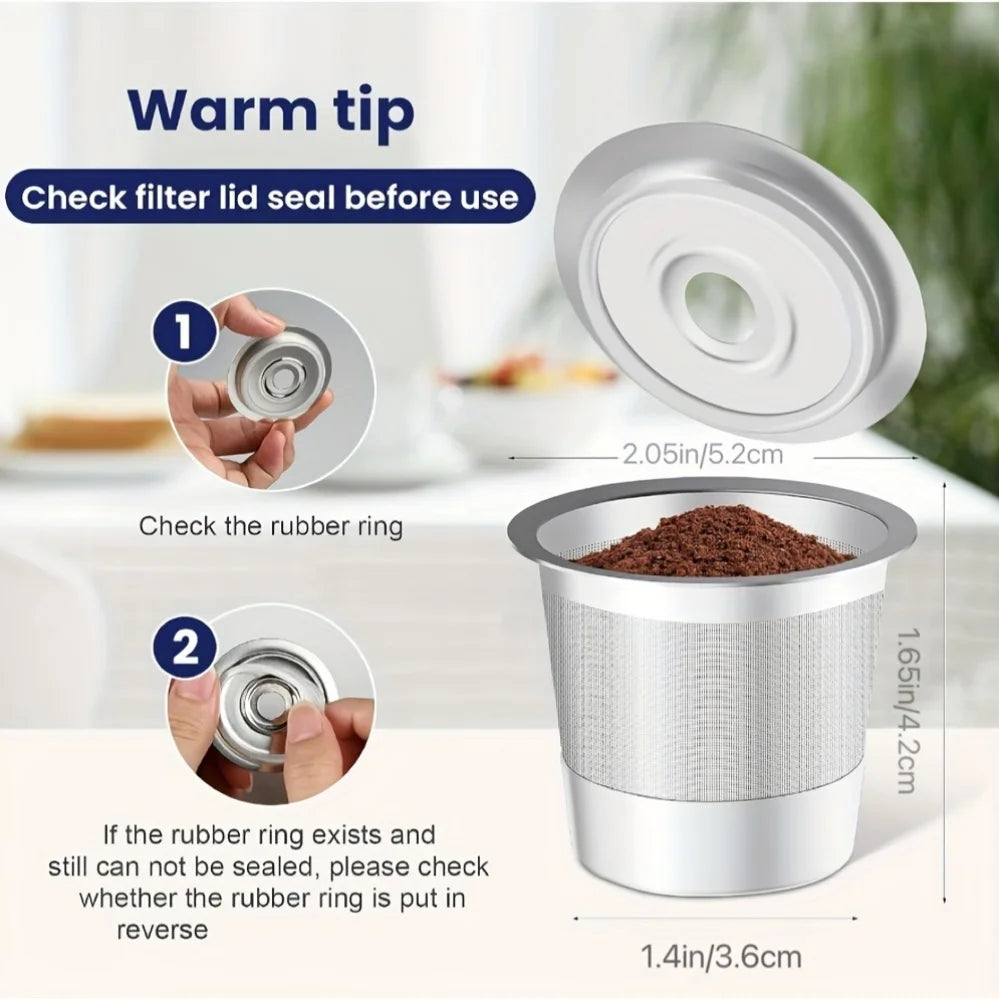 2-Pack Reusable Stainless Steel K-Cup Coffee Pods — Compatible with Ninja CFP101, PH051 & PB041