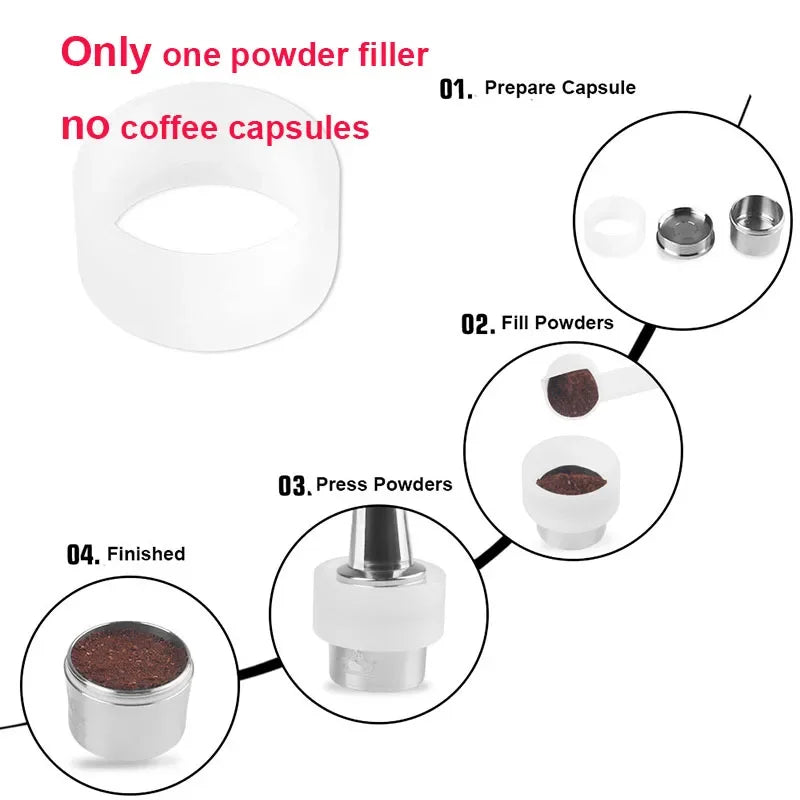 ICAFILAS Stainless Steel Refillable Reusable Coffee Capsules for Cafissimo PURE/K FEE for Caffitaly and Tchibo Machines