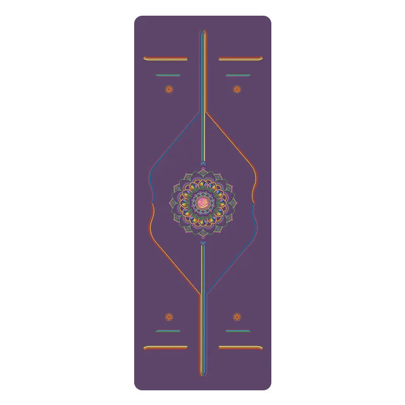 PU and Rubber Yoga Mat with Alignment Guide Lines, 5 mm