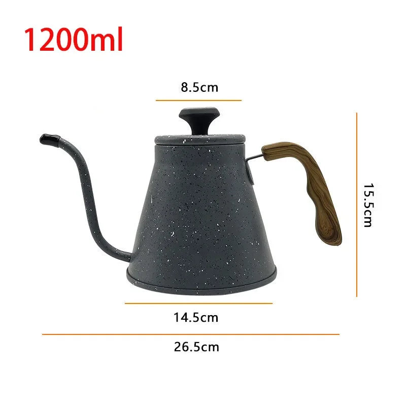Stainless Steel Gooseneck Pour-Over Kettle with Built-In Thermometer – Hand Drip Coffee Pot