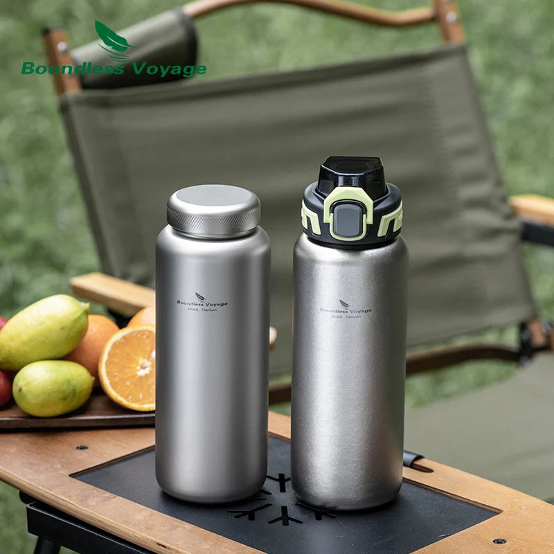Boundless Voyage Titanium Water Bottle – 950 ml Wide Mouth