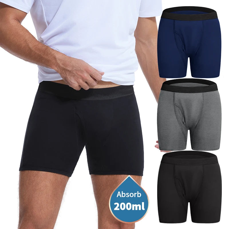 Men's Absorbent Incontinence Boxer Briefs — Multi-Pack | Cotton & Elastane | S–4XL