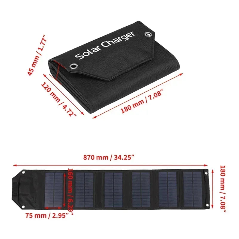 Foldable Solar Panel Charger 60W / 80W / 100W | USB 5V | luxuglow