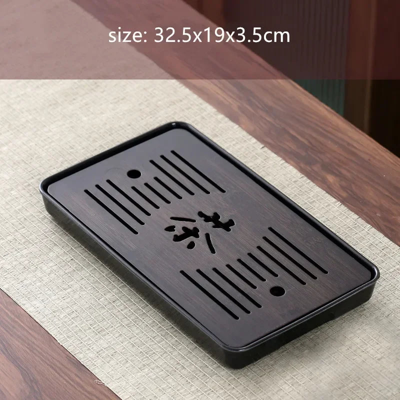 Bamboo Tea Tray with Water Drainage — Gongfu Tea Ceremony Board