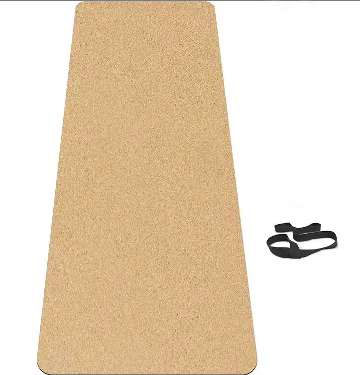 5 mm Natural Rubber Yoga Mat with Carry Strap for Yoga and Pilates