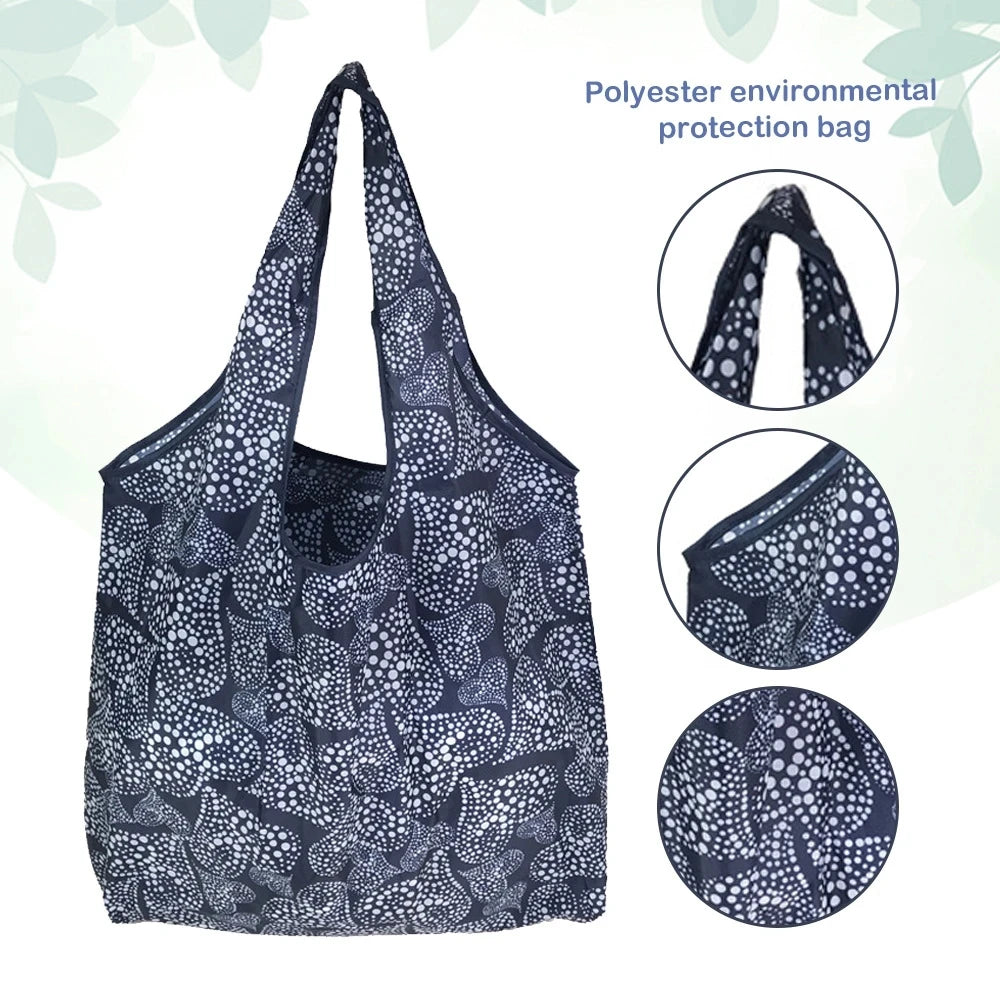 KindFuny Foldable Reusable Shopping Tote Bag – Large Eco-Friendly Grocery Bag | 32 Prints