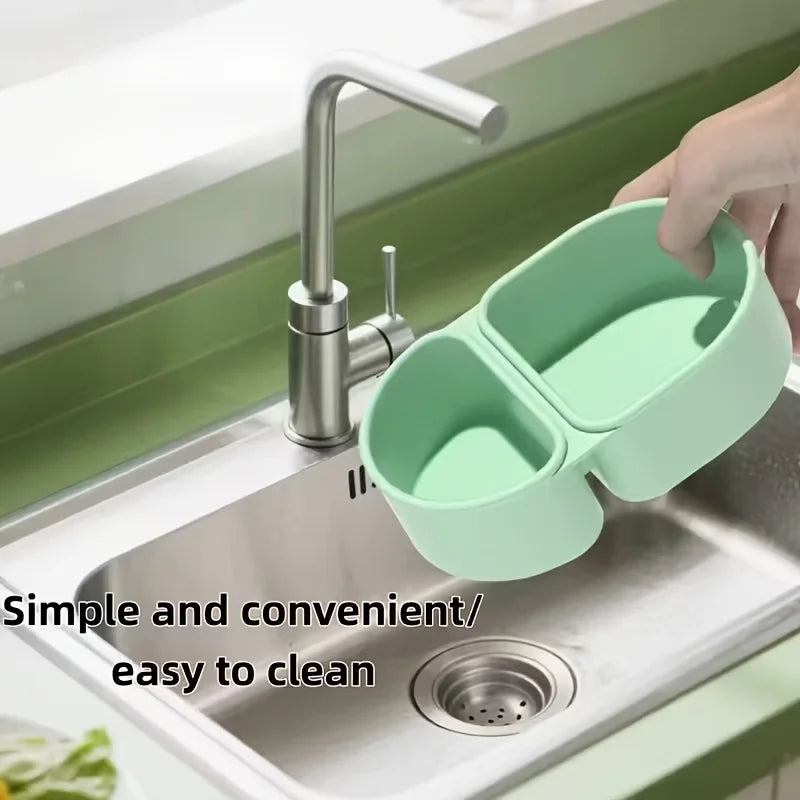 Silicone Two-Compartment Snack Container with Lid