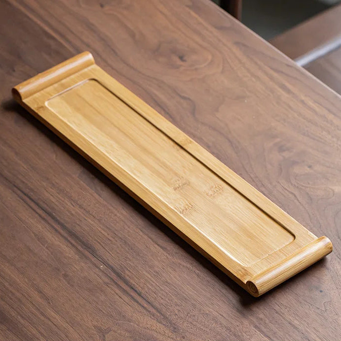 Bamboo Serving Tray - Rectangular Natural Wood Tray for Tea, Snacks & Entertaining