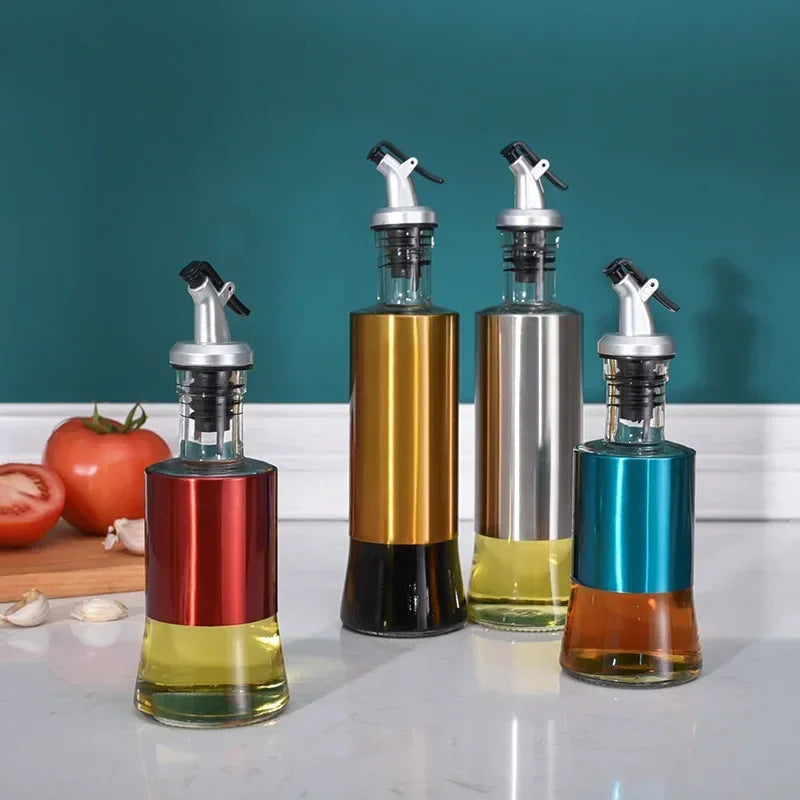 Stainless Steel Oil & Vinegar Dispenser Bottle — No-Drip Sauce Pourer