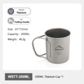 Widesea Ultralight Titanium Camping Mug | 200ml–750ml | Foldable Handle | Hiking & Backpacking