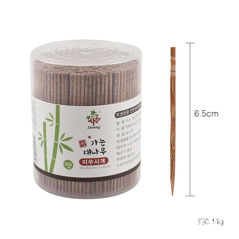 Carbonized Bamboo Toothpicks - 800 Pack Eco-Friendly Disposable Dental Picks