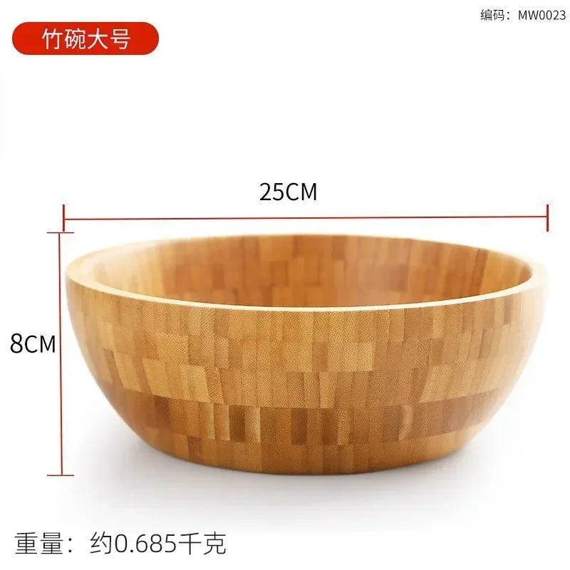 Natural Bamboo Mixing & Salad Bowl – No Paint, No Wax | 3 Sizes