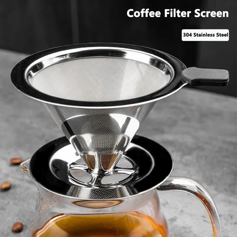304 Stainless Steel Pour Over Coffee Dripper | Reusable, Paperless & Easy Clean