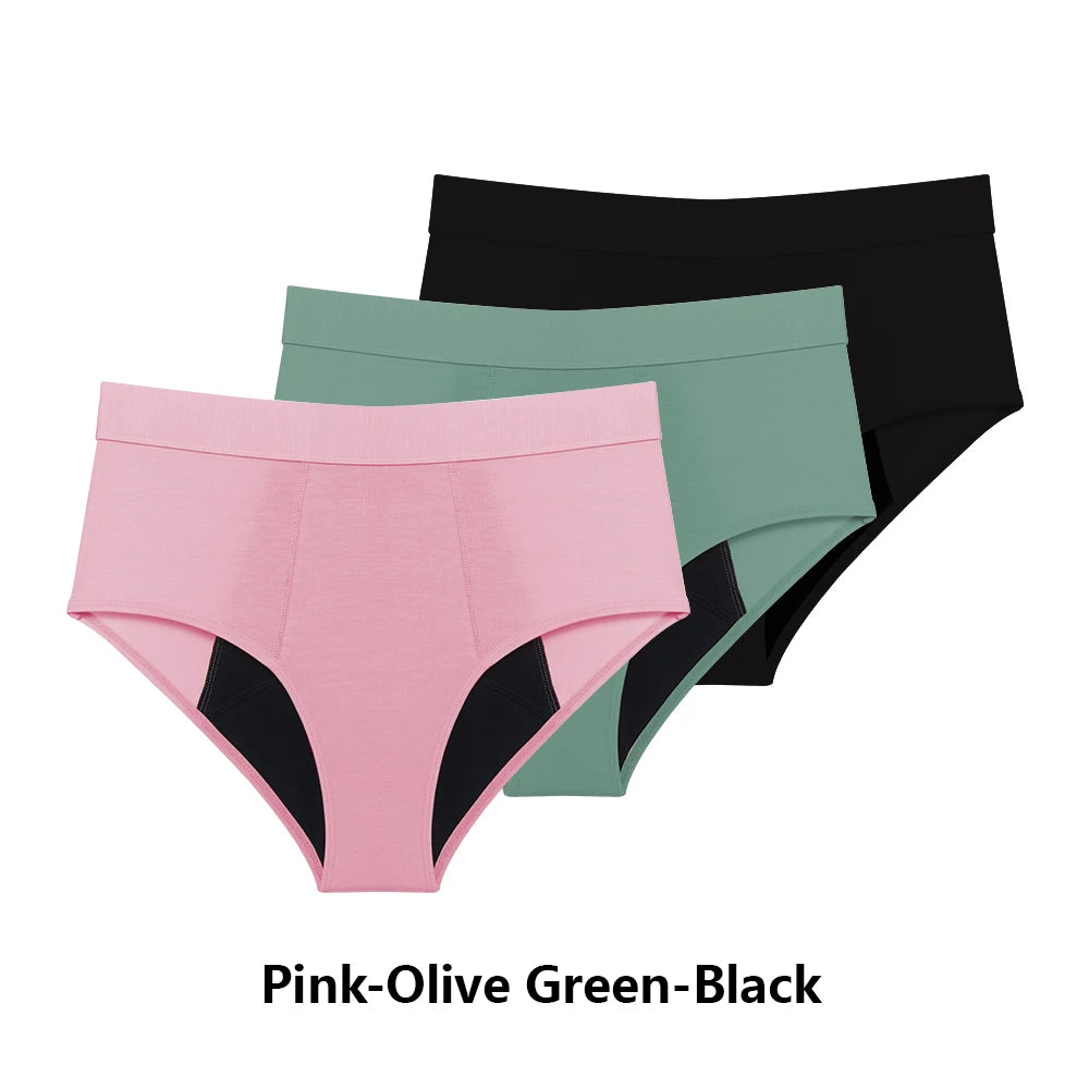 High-Waist Period Underwear – Heavy Flow, Bamboo Viscose & Cotton | 3-Pack, S–XXL