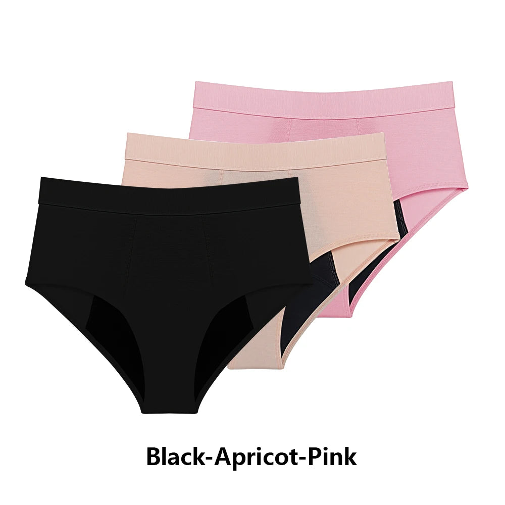 High-Waist Period Underwear – Heavy Flow, Bamboo Viscose & Cotton | 3-Pack, S–XXL
