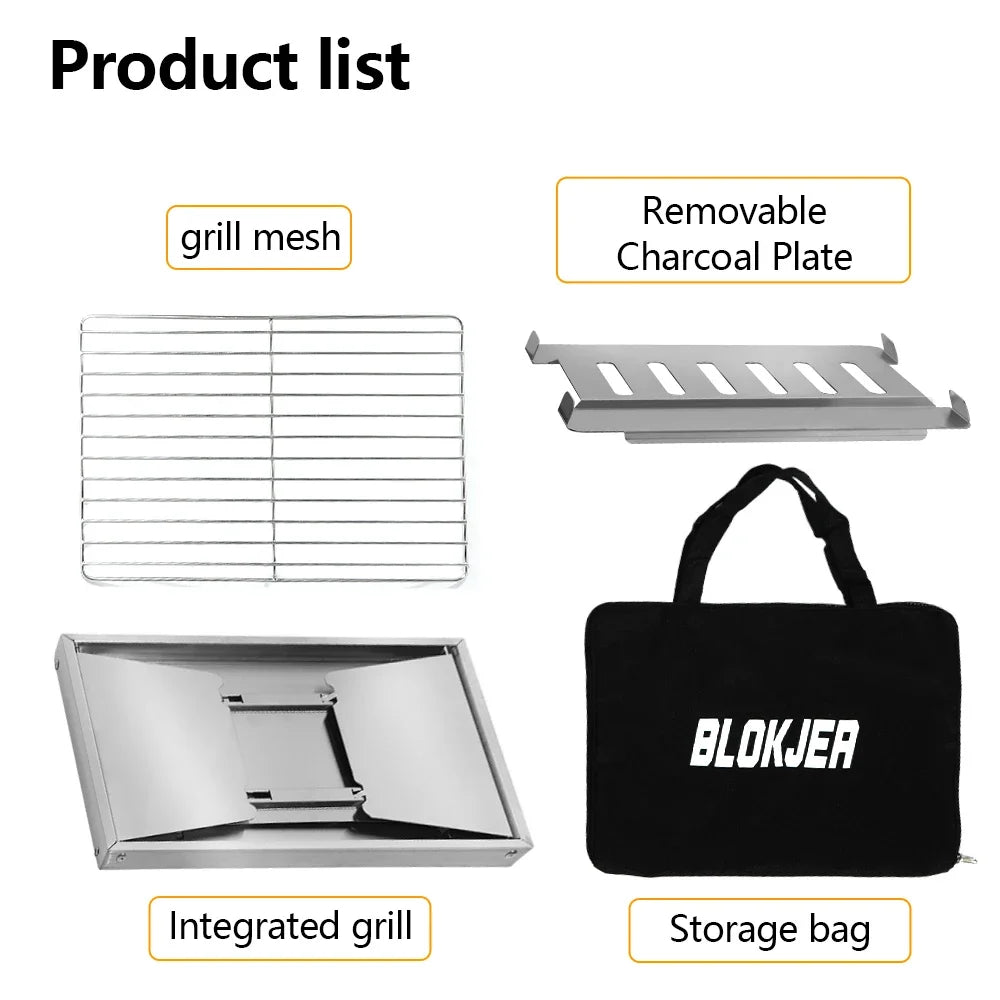 304 Stainless Steel Folding BBQ Grill & Camping Stove | IGT Compatible | 1 or 2 Unit